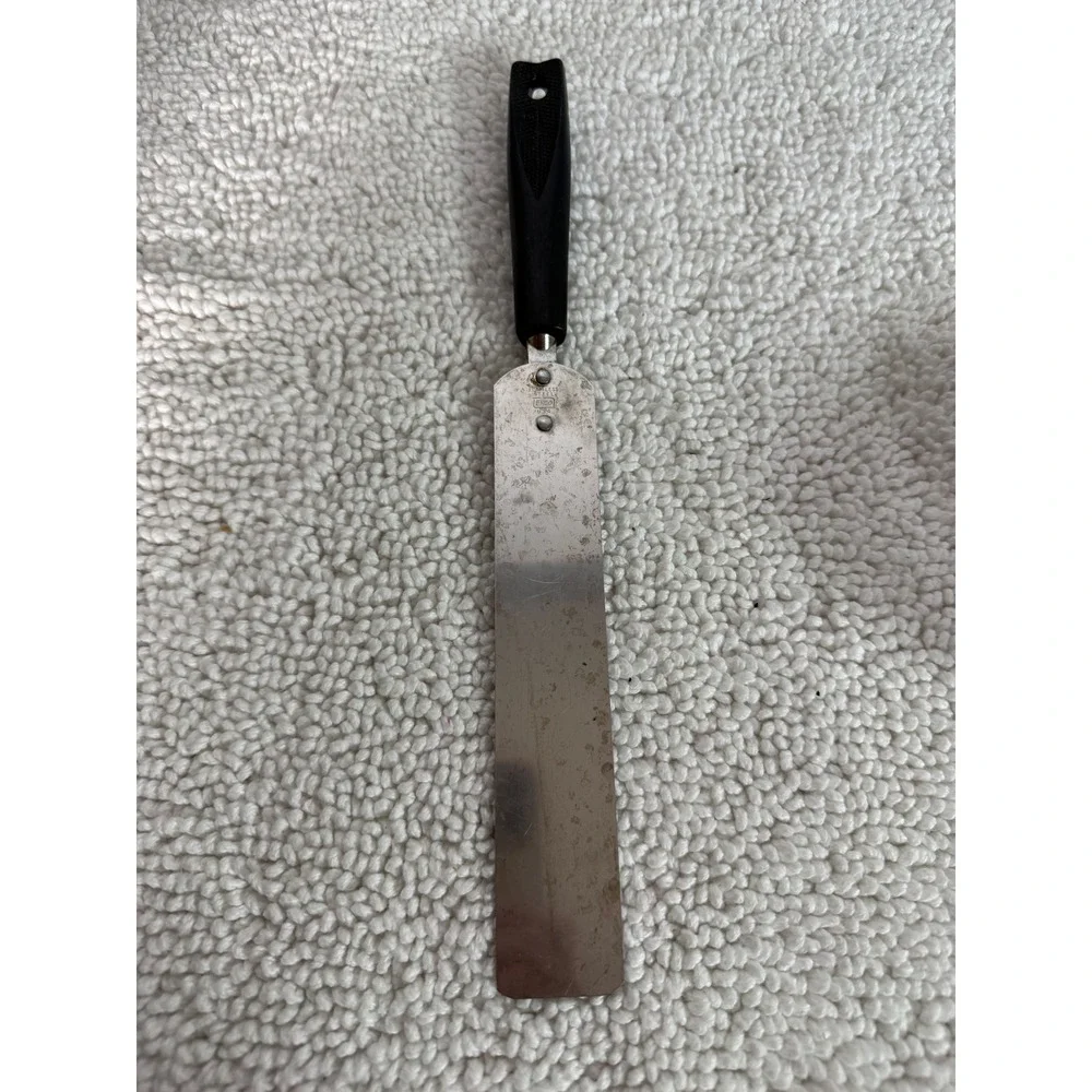 Vintage‎ EKCO USA Stainless Steel Spatula Black Handle Baking Frosting Spreader